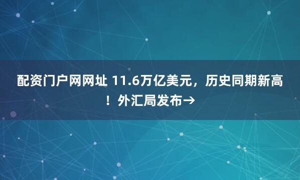 配资门户网网址 11.6万亿美元，历史同期新高！外汇局发布→